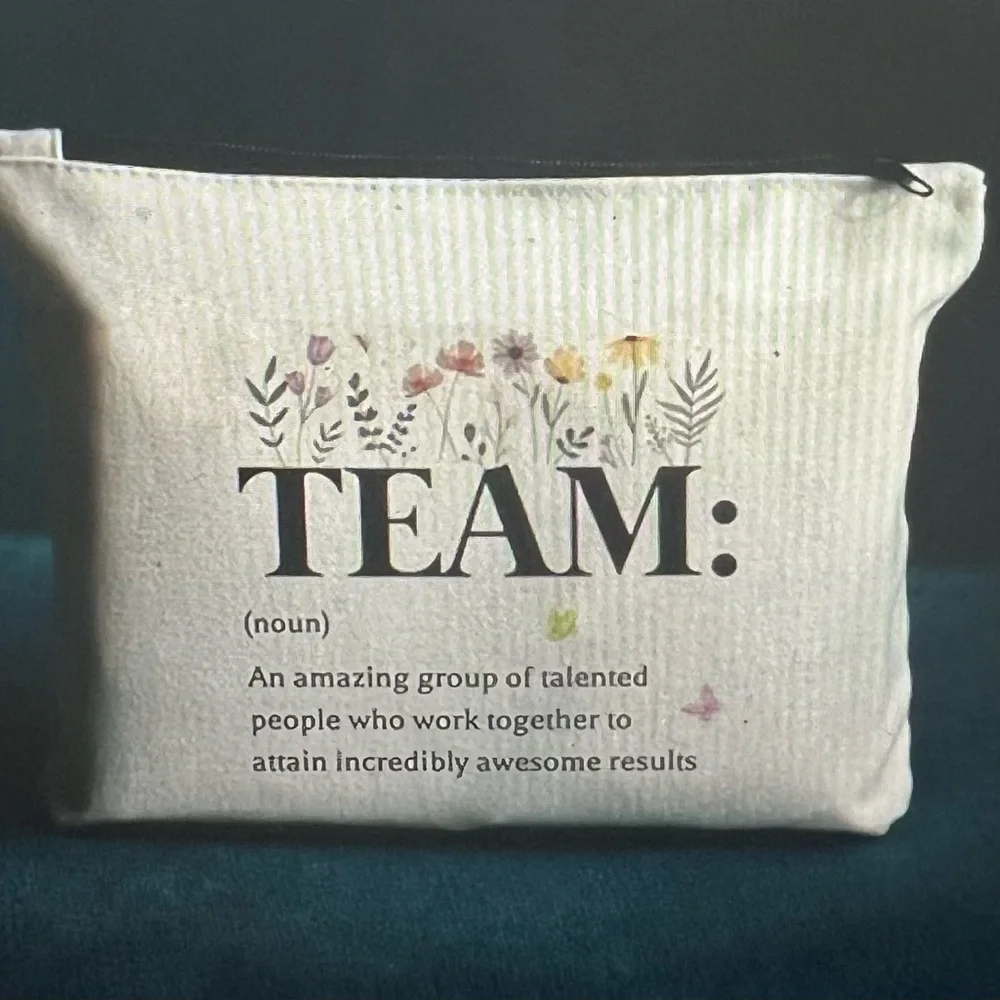 Team Definition Noun Cosmetic Bag – Inspirational Office Gift – NWOT